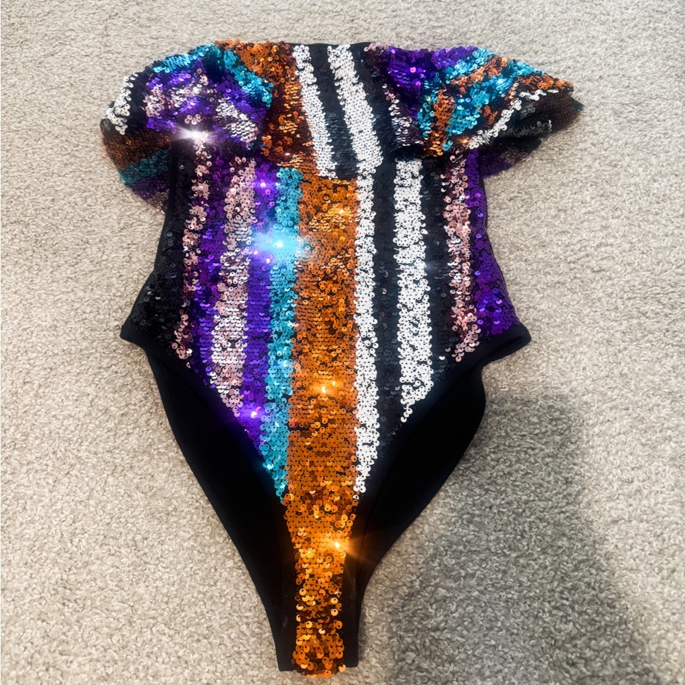 Sequin Striped Kids One Piece